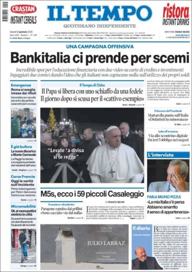 Portada de Il Tempo (Italia)