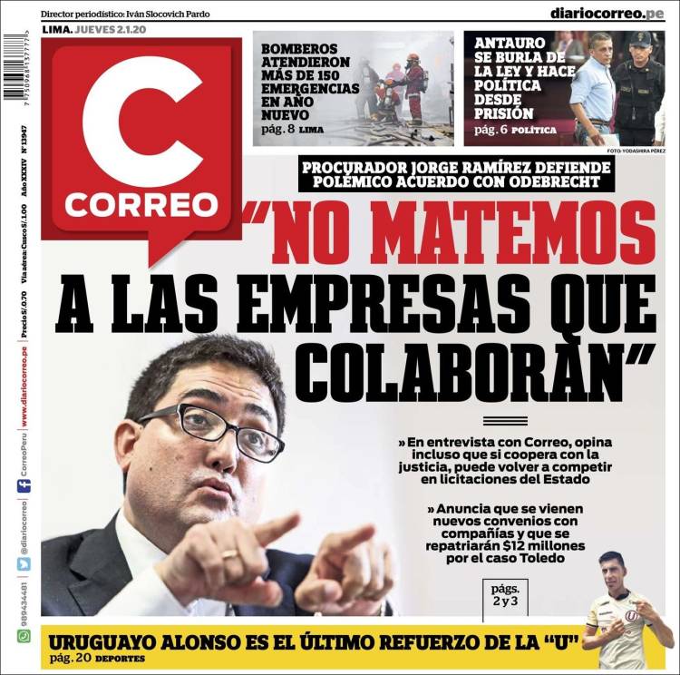 Portada de Diario Correo (Per&uacute;)