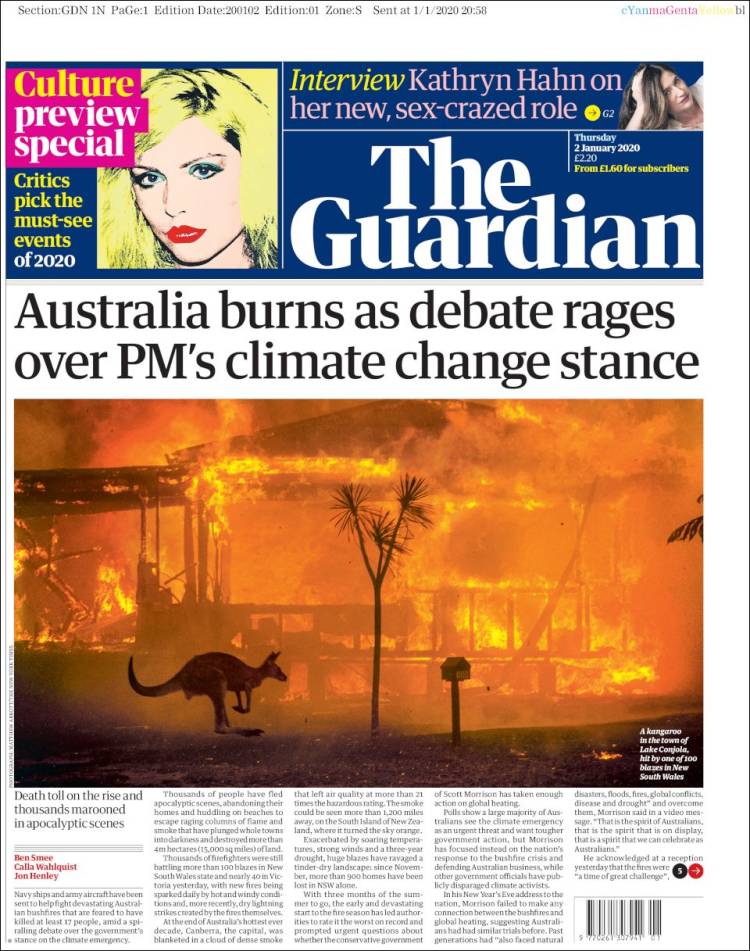 Portada de The Guardian (Reino Unido)