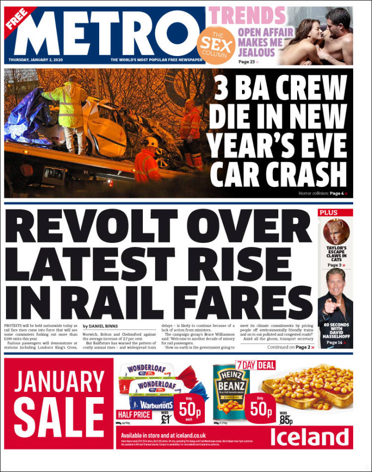 Portada de Metro (Reino Unido)