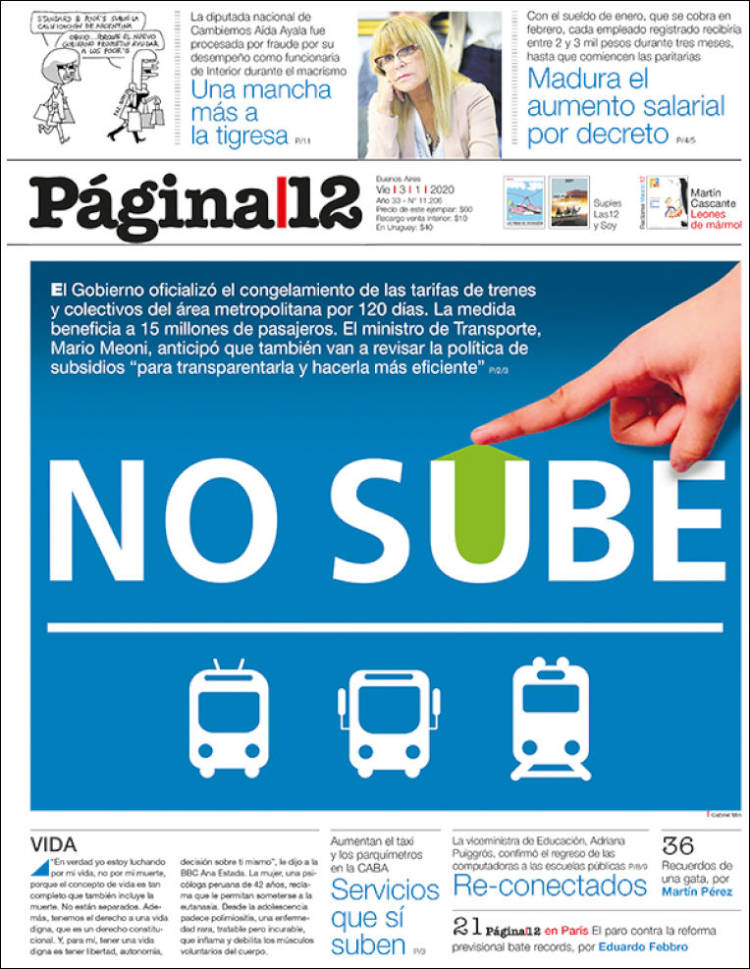 Portada de Página/12 (Argentina)