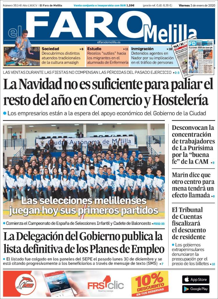 Portada de El Faro de Melilla (Espa&ntilde;a)