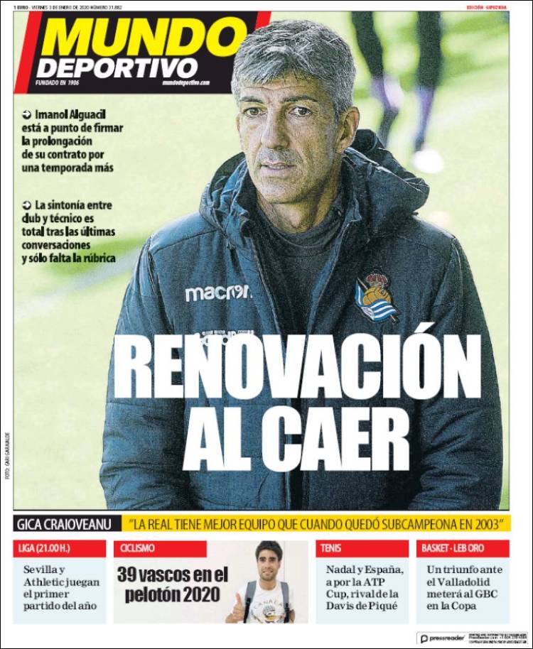 Portada de Mundo Deportivo Gipuzkoa (Espa&ntilde;a)