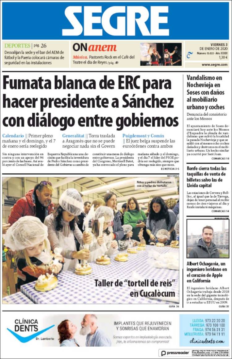 Portada de Segre  (Espa&ntilde;a)