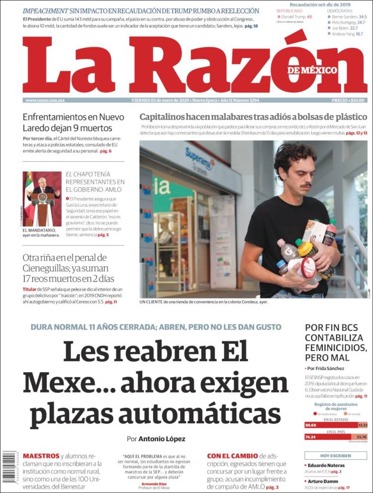 Portada de La Razón (México)