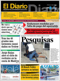 Portada de El Diario de Madryn (Argentina)