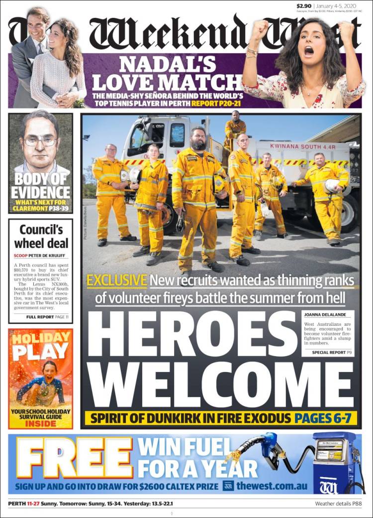 Portada de The West Australian (Australia)