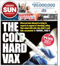 Portada de The Toronto Sun (Canadá)