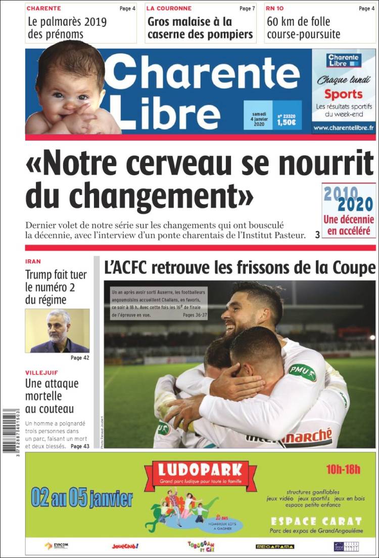 Portada de Charente Libre (Francia)