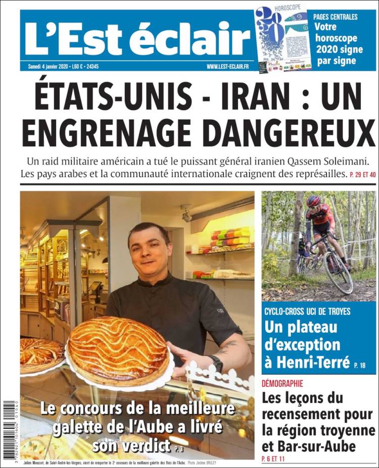 Portada de L'Est Eclair (Francia)