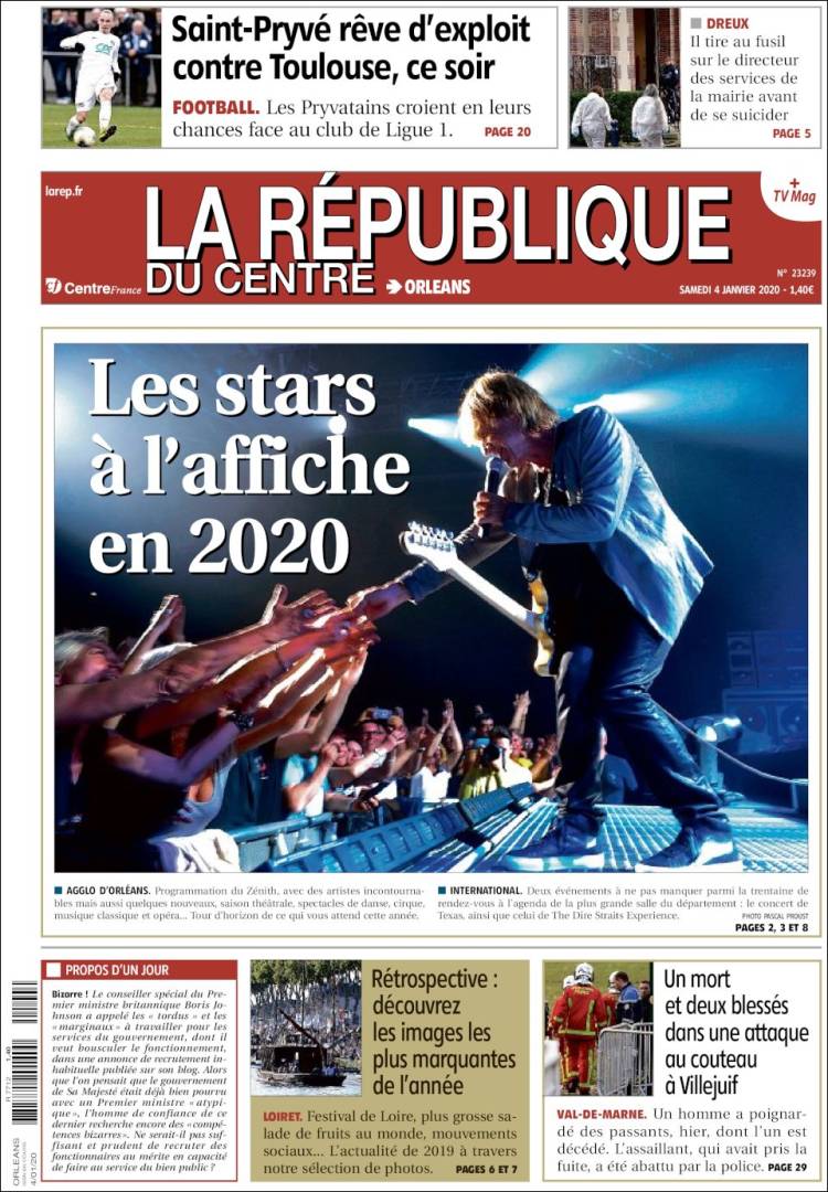 Portada de La République du Centre (Francia)