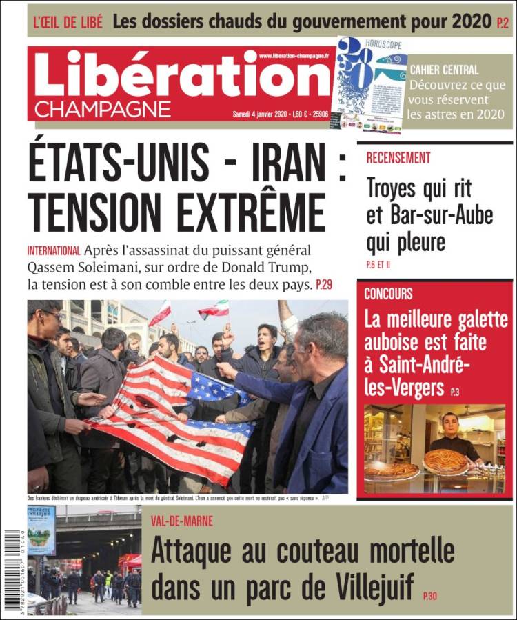 Portada de Libération Champagne (Francia)