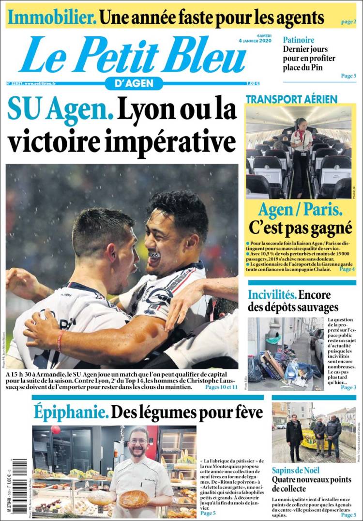 Portada de Le Petit Bleu (Francia)