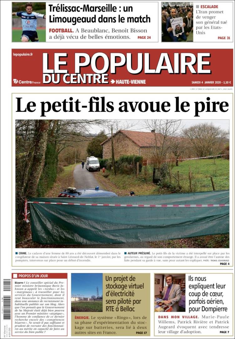 Portada de Le Populaire du Centre (Francia)