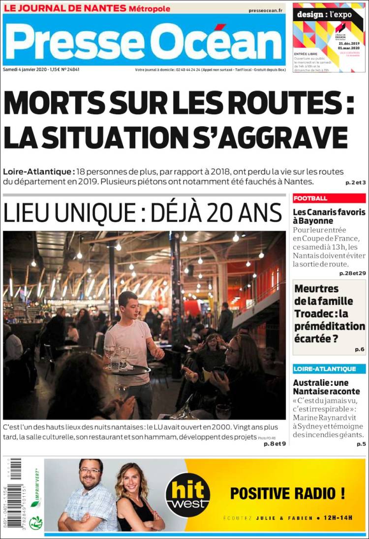 Portada de Presse Ocean (Francia)