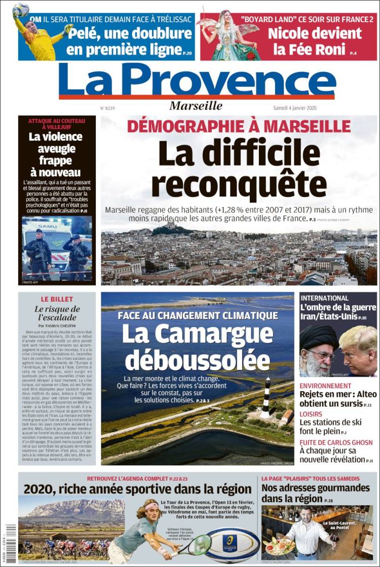 Portada de La Provence (Francia)