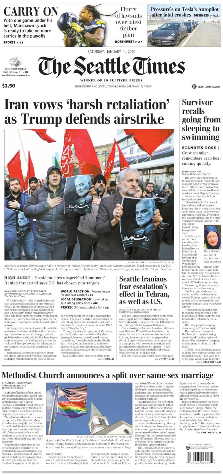 Portada de Seattle Times (USA)