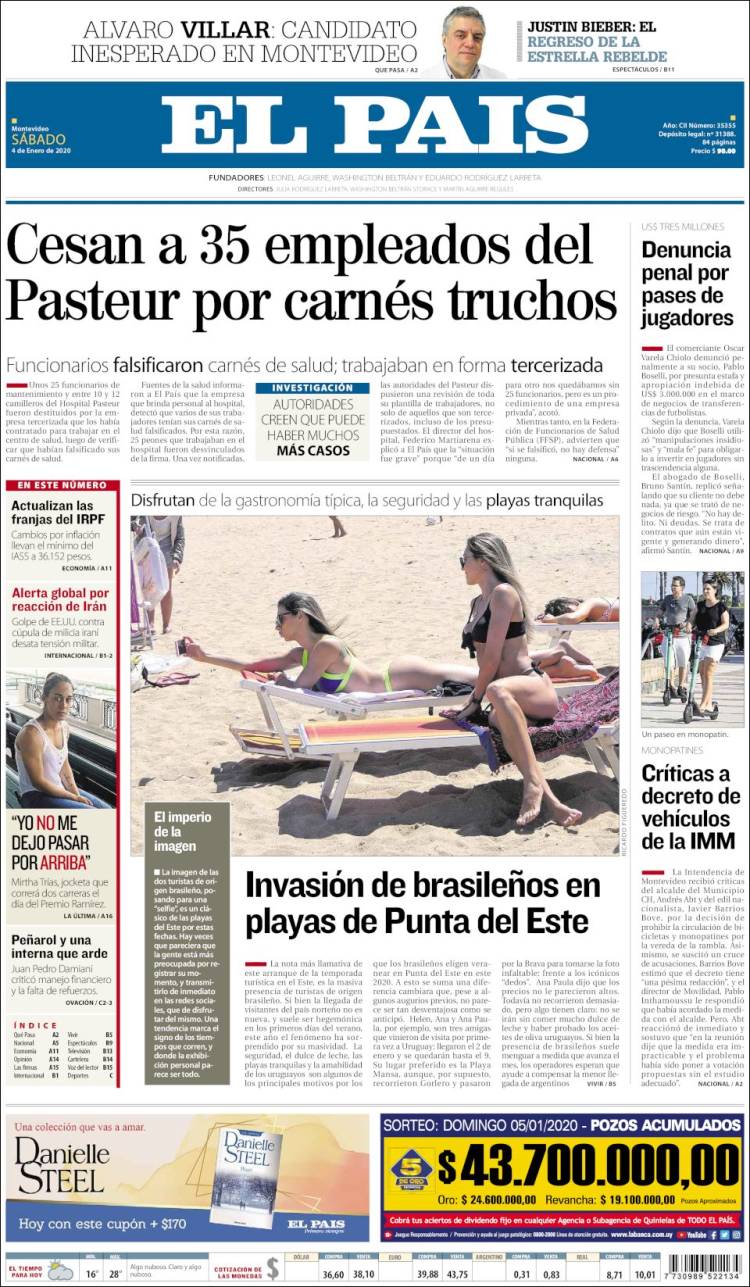 Portada de El País (Uruguay)