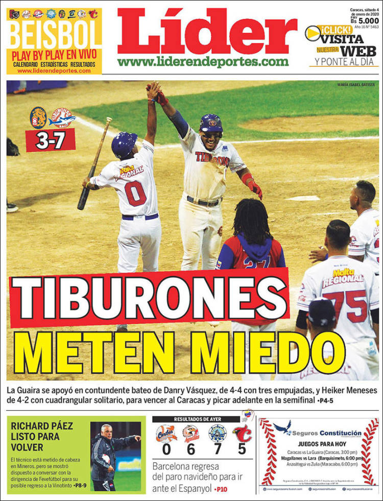 Portada de Lider en deportes (Venezuela)