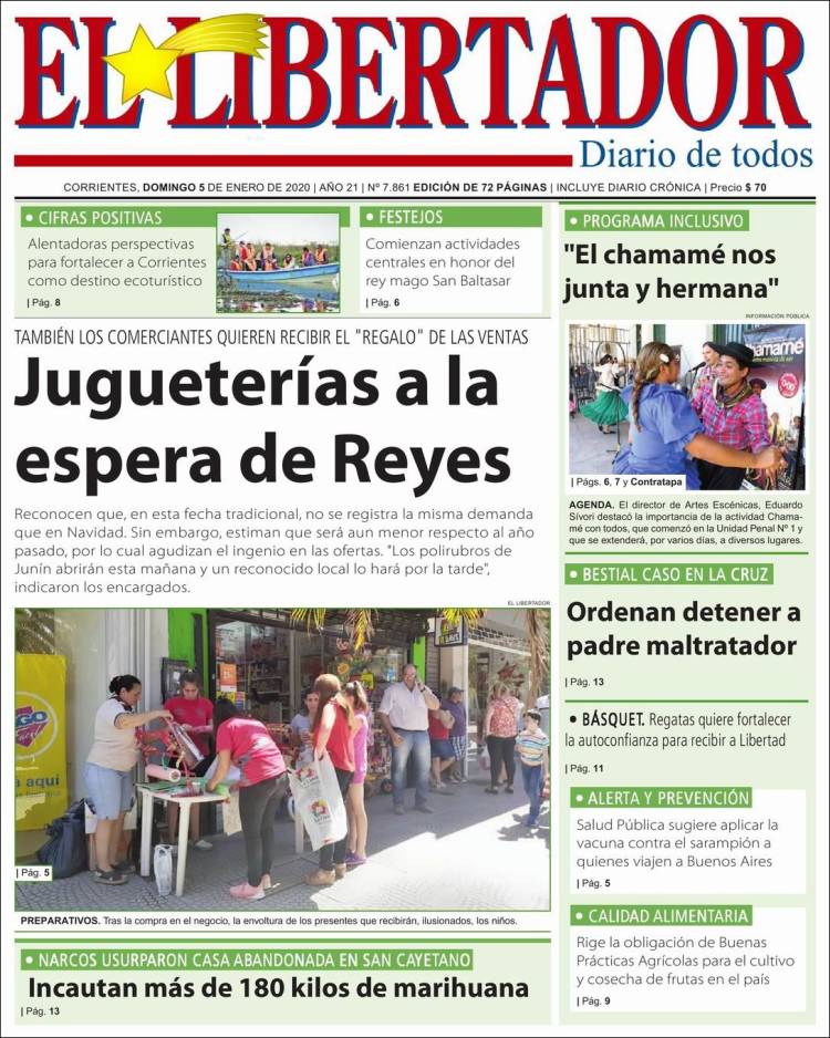 Portada de Diario El Libertador (Argentina)