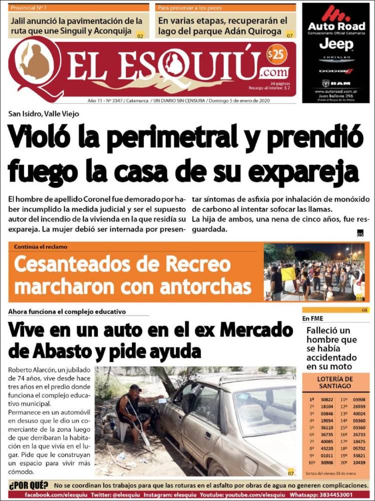 Portada de El Esquiu (Argentina)