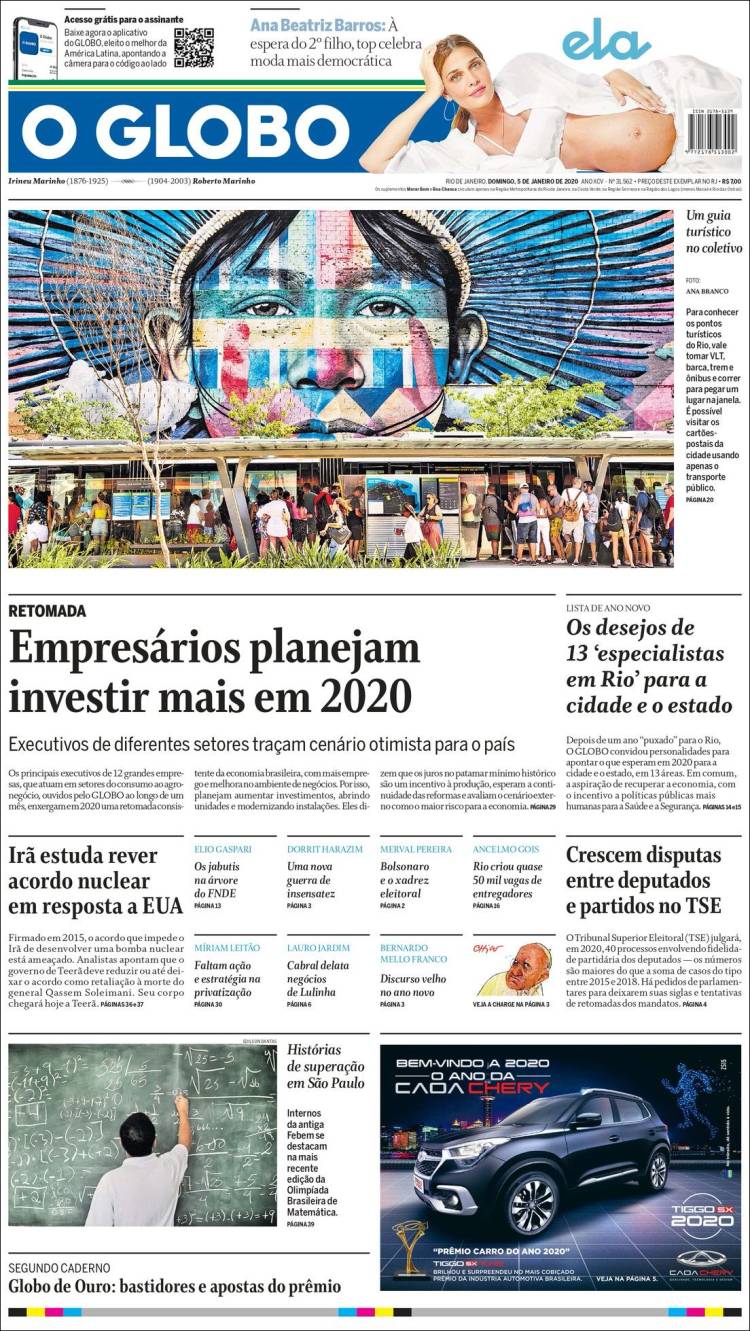 Portada de O Globo (Brasil)