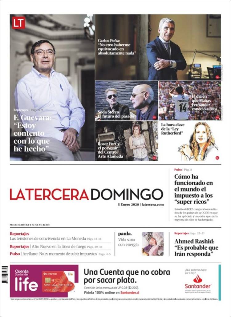 Portada de La Tercera (Chile)