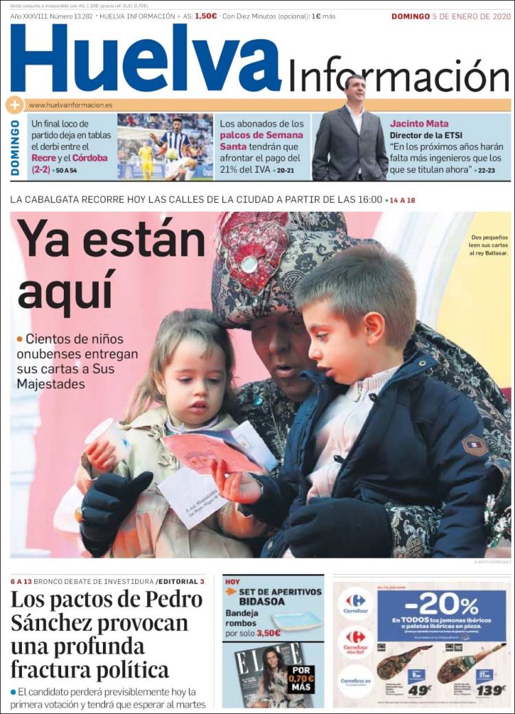 Portada de Huelva Información (España)