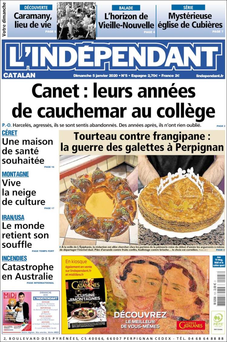 Portada de Le Indépendant (Francia)