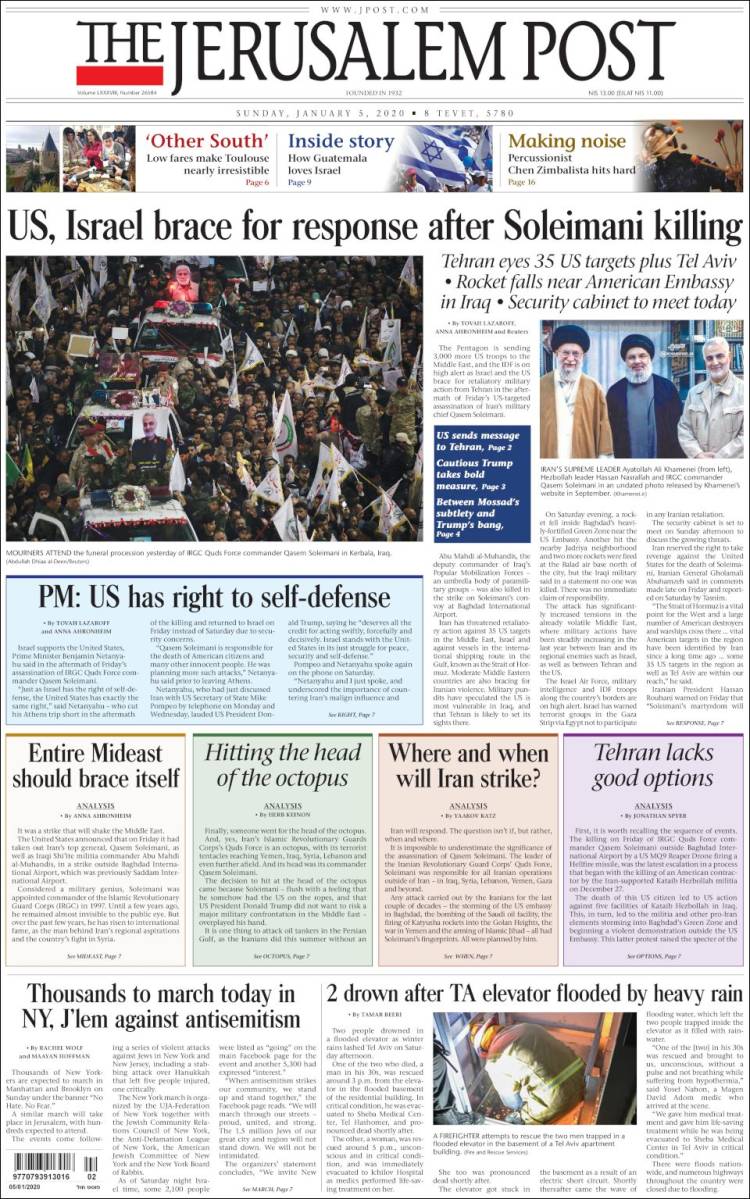 Portada de The Jerusalem Post (Israel)