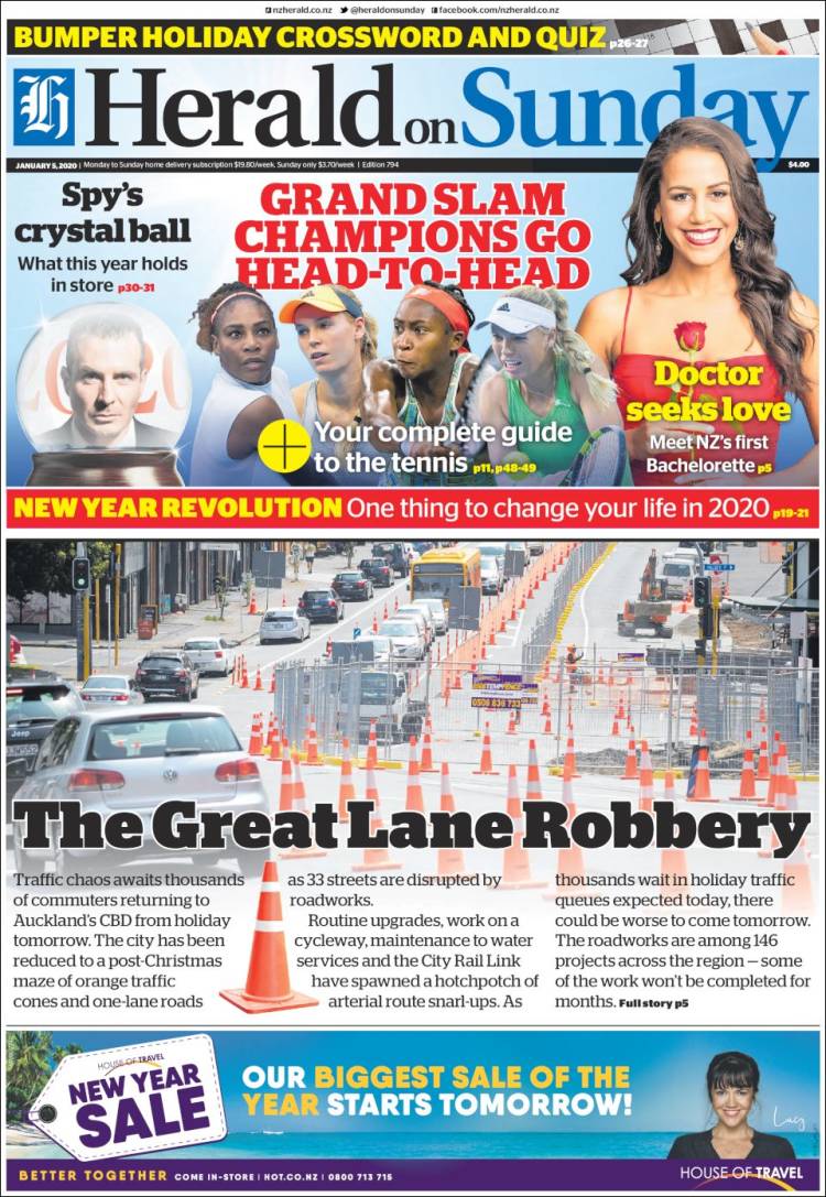 Portada de The New Zealand Herald (Nueva Zelanda)