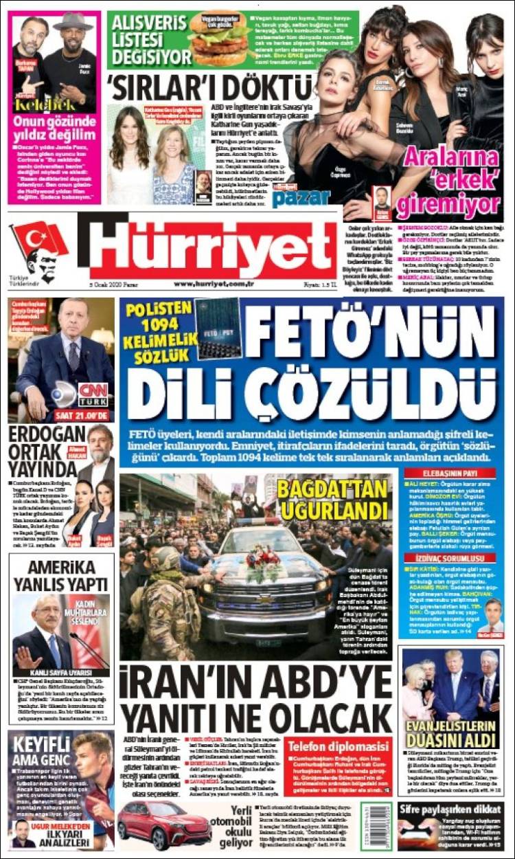 Portada de Hürriyet (Turqu&iacute;a)