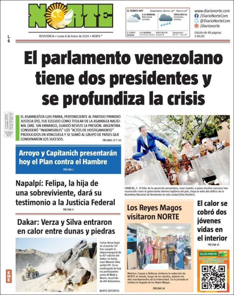 Portada de Diario Norte (Argentina)