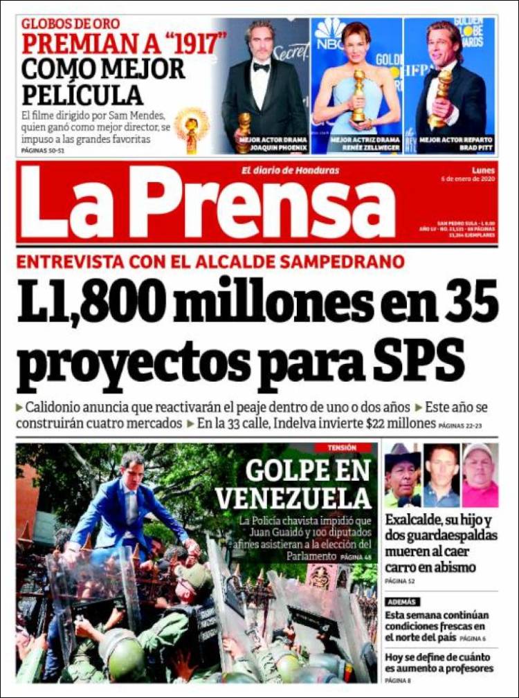 Portada de La Prensa (Honduras)