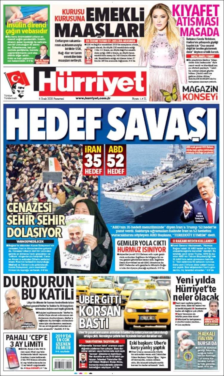 Portada de Hürriyet (Turqu&iacute;a)