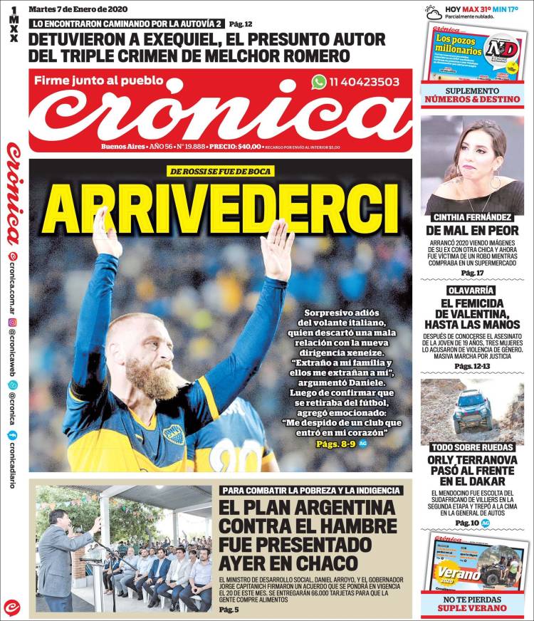 Portada de Crónica (Argentina)