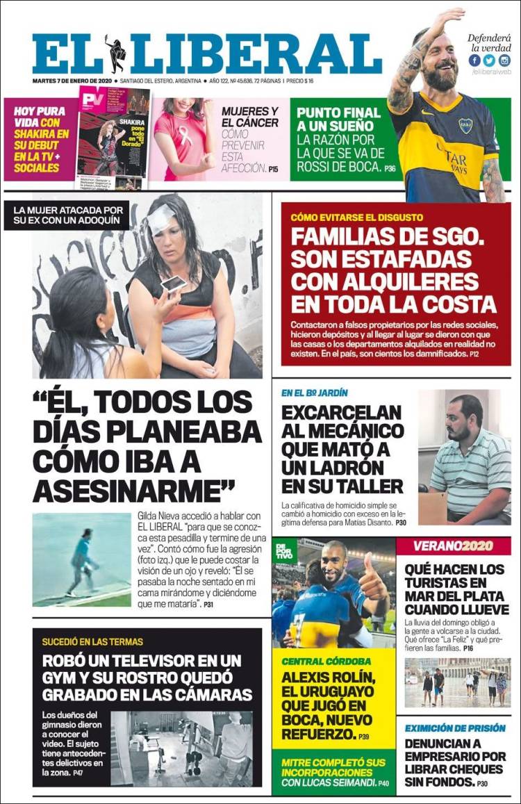 Portada de Diario El Liberal (Argentina)