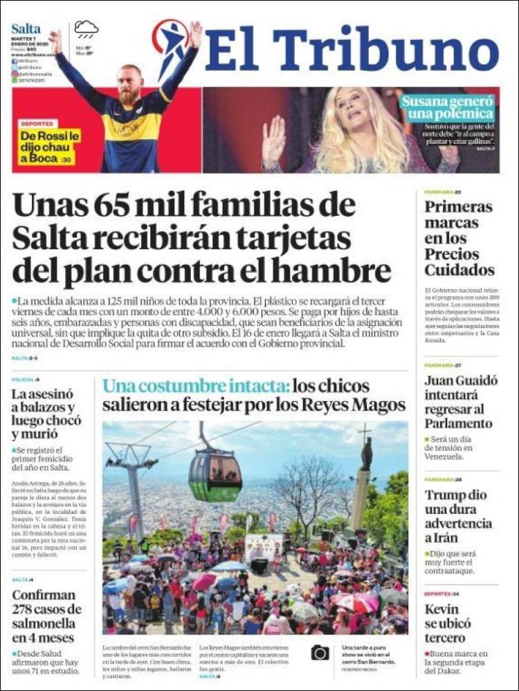 Portada de El Tribuno - Salta (Argentina)