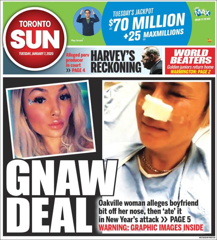 Portada de The Toronto Sun (Canada)