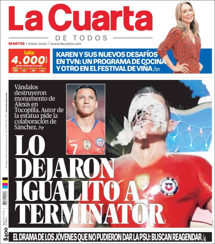 Portada de La Cuarta (Chile)