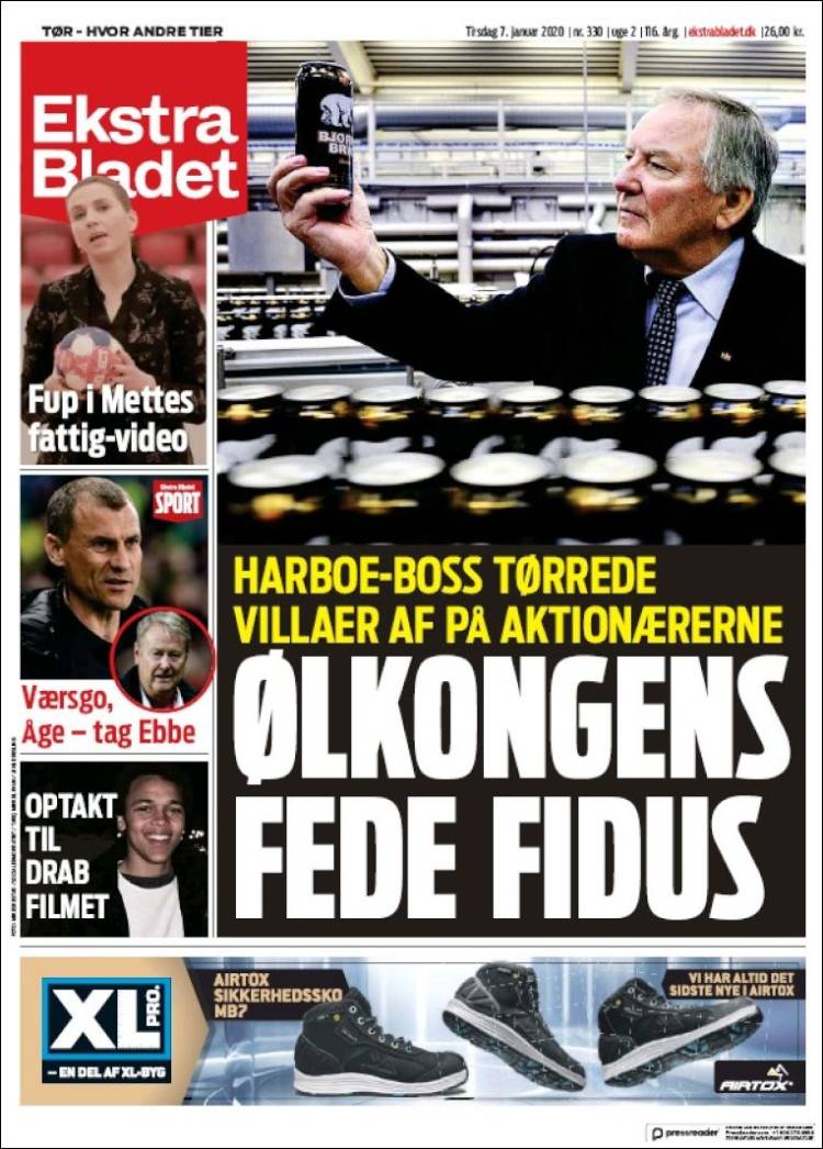 Portada de Ekstra Bladet (Dinamarca)
