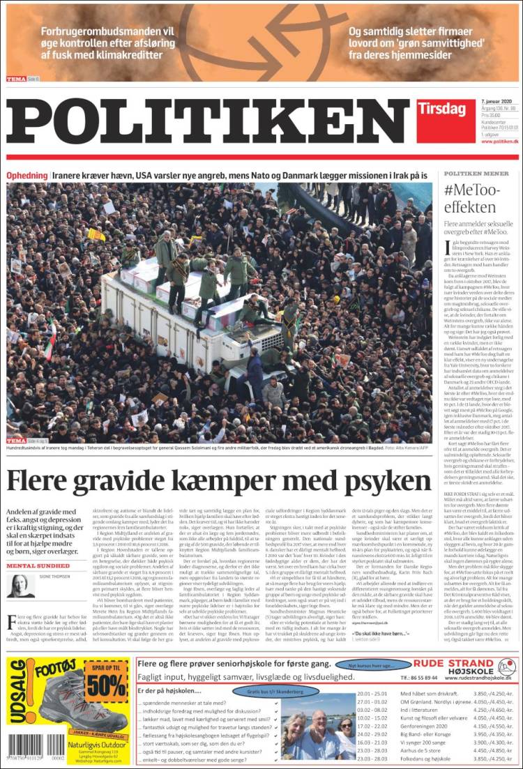 Portada de Politiken (Dinamarca)