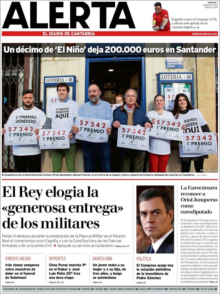 Portada de Alerta - El Diario de Cantabria (Espa&ntilde;a)
