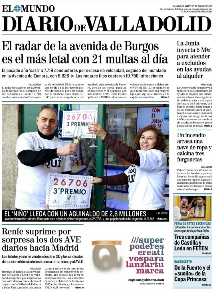 Portada de Diario de Valladolid (Espa&ntilde;a)