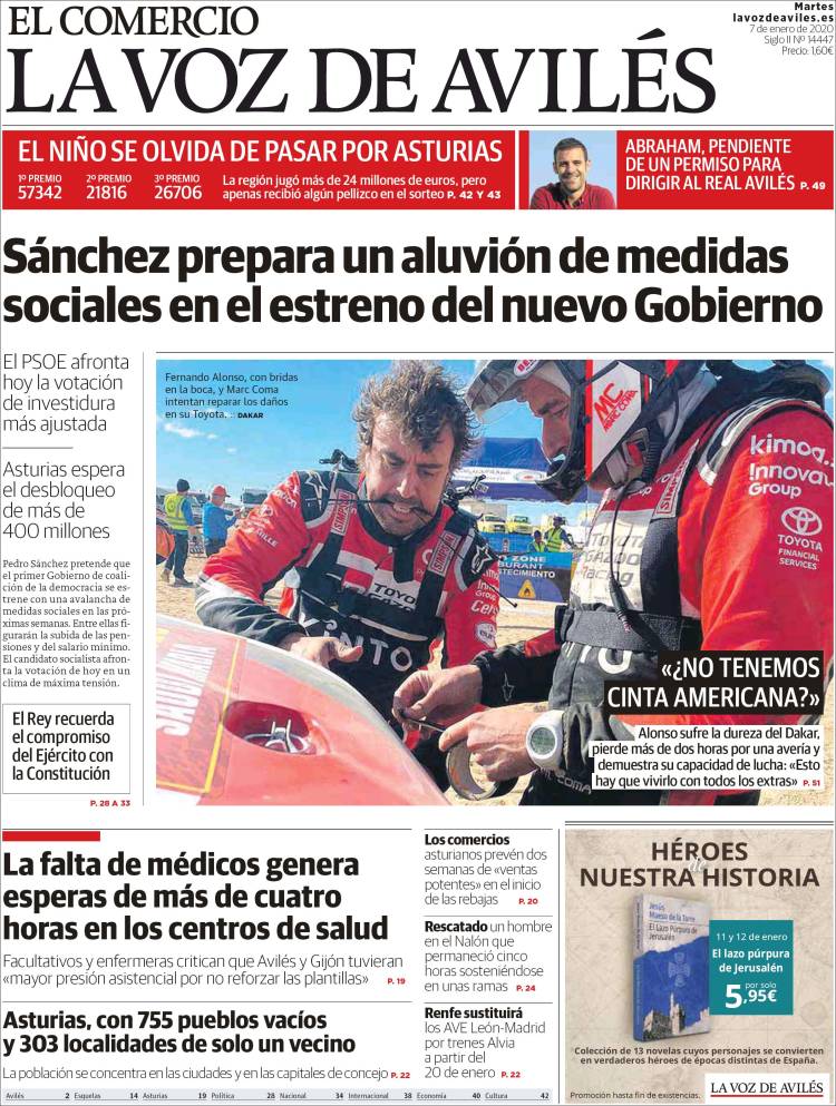 Portada de El Comercio - Avilés (Espa&ntilde;a)