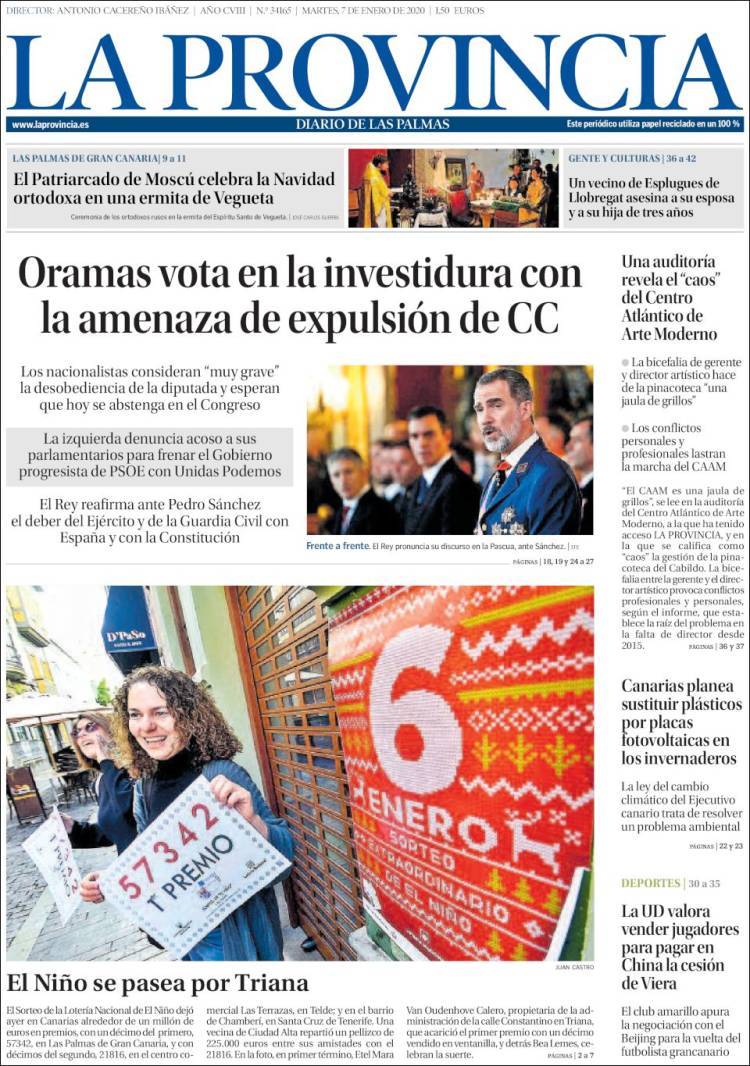 Portada de La Provincia (Espa&ntilde;a)