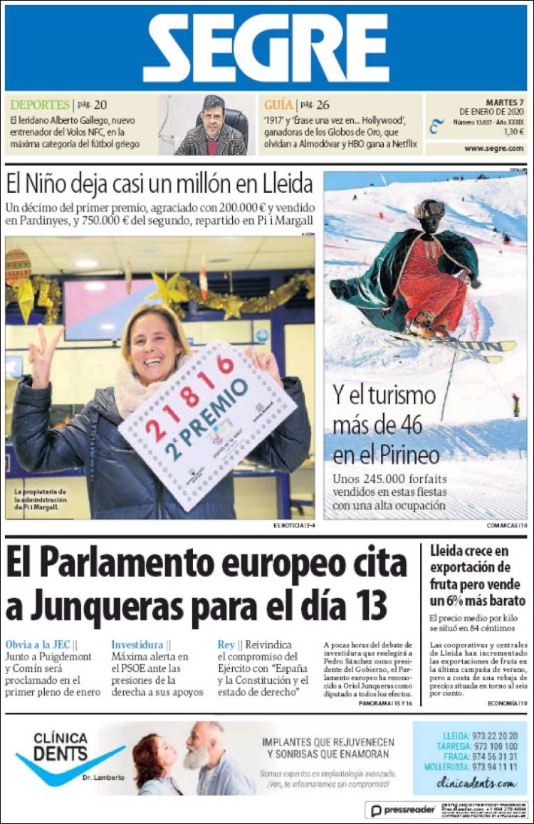 Portada de Segre  (Espa&ntilde;a)