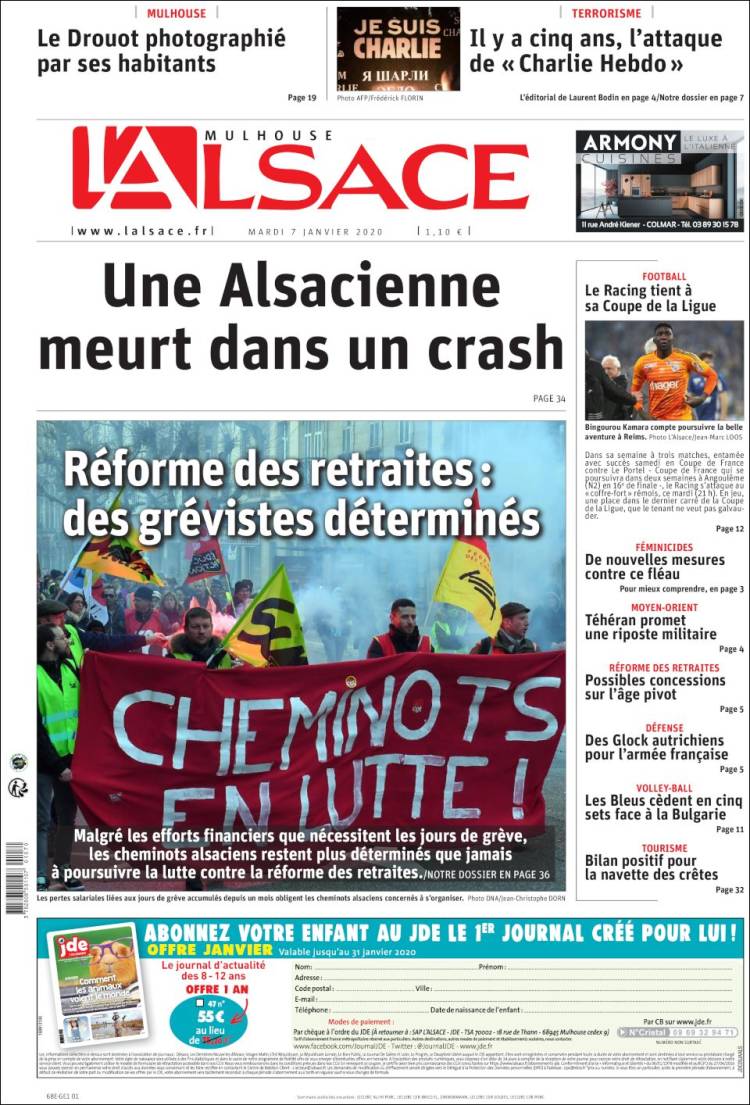 Portada de Journal L'Alsace (France)