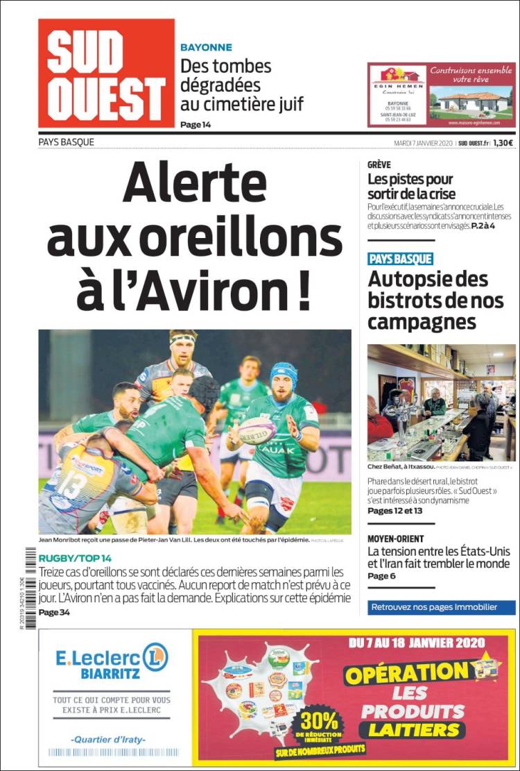 Portada de Sud Ouest (France)