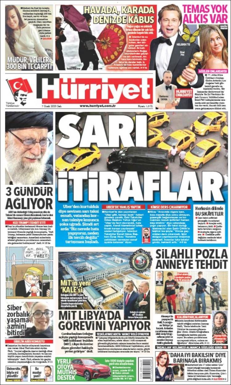 Portada de Hürriyet (Turqu&iacute;a)